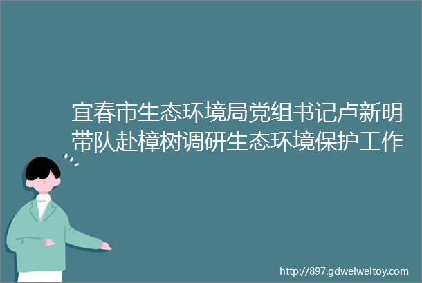 宜春市生态环境局党组书记卢新明带队赴樟树调研生态环境保护工作